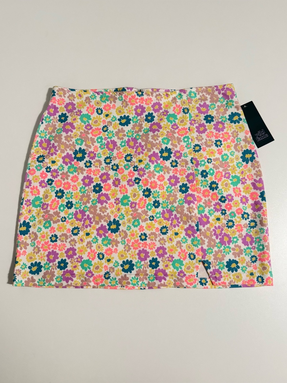 wild fable Floral Mini Skirt in Pink, Yellow, Green, Purple, Blue Sz. 8